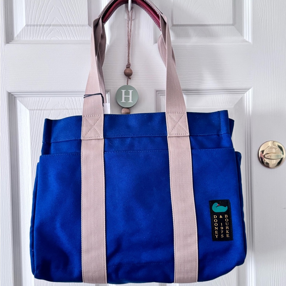 Dooney & Bourke Blue Canvas Tote Bag 40 NWT
